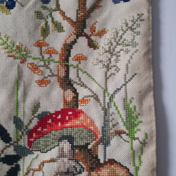 Sold on Depop Vintage cross stitch mushroom wall - Picture 4 of 11